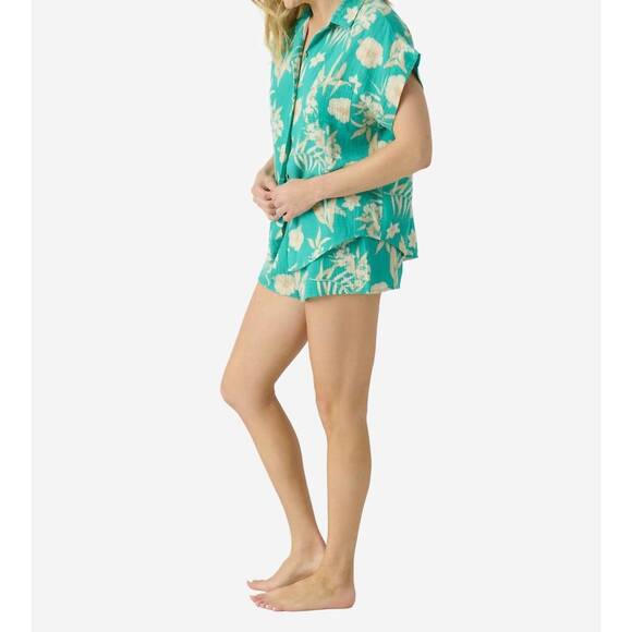 NEW PJ SALVAGE tahitian tropics short sleeve and pant set in sea green - Picture 3 of 8